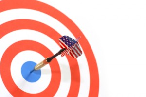 American English (Flag) Hitting Target